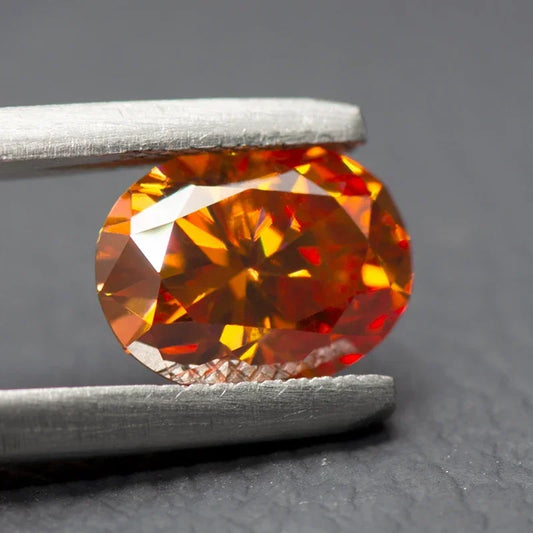 Moissanite Stone Oval Cut Orange Color Gemstone Lab Created Heat Diamond DIY Jewelry Rings Earrings Making with GRA Certificate