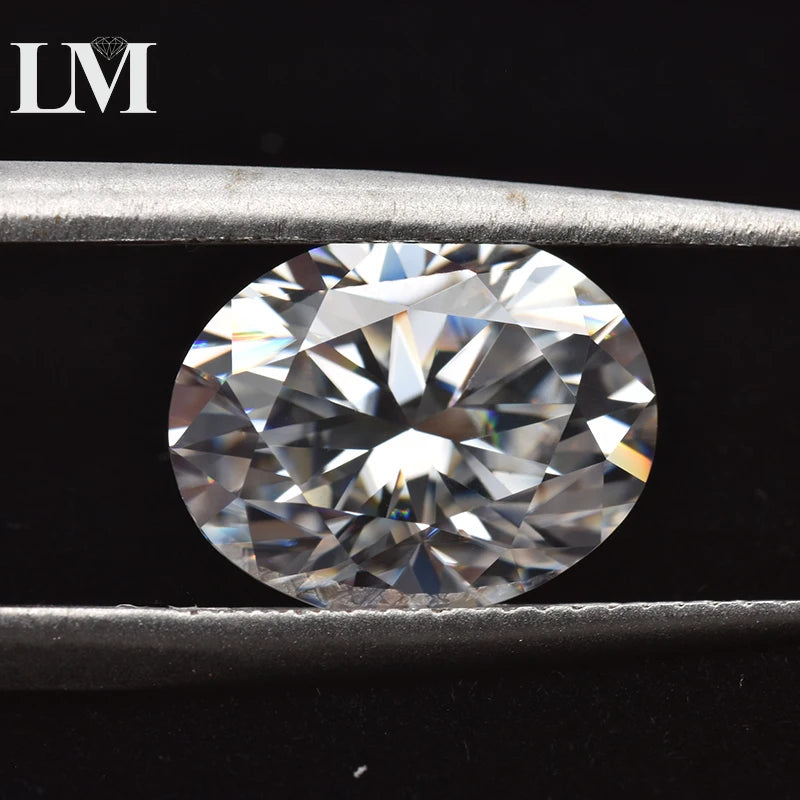 Moissanite Loose Stone Oval Cut D Color VVS1 Synthetic Lab Created Gemstone Pass Diamond Tester Comes with GRA Certificate