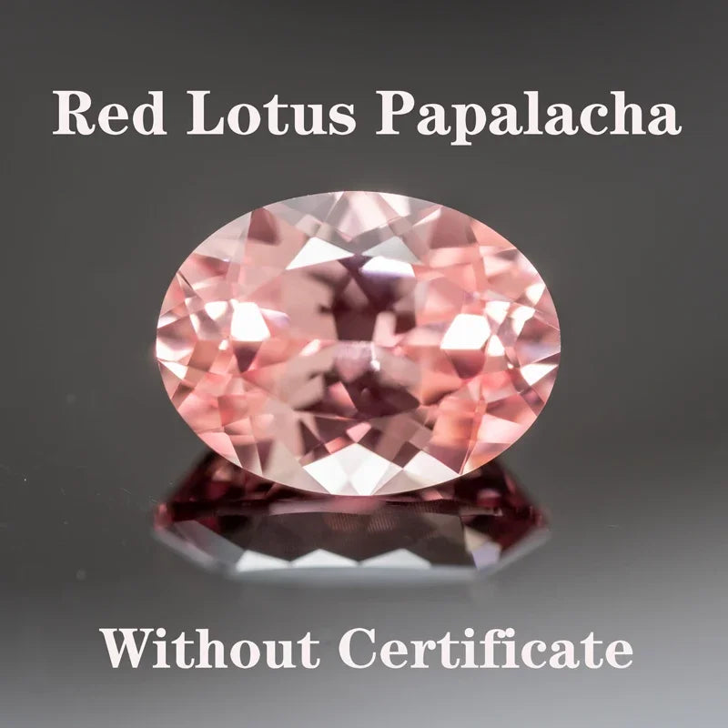 Lab Grown Padparadscha Red Lotus Oval Shaped Charms Gemstone DIY Ring Necklace Earrings Main Materials with Certificate