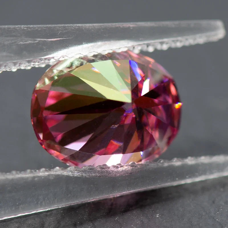 Moissanite Stone Oval Cut Pink Color Lab Created Heat Diamond Gemstone Jewelry Making Materials Comes with GRA Certificate