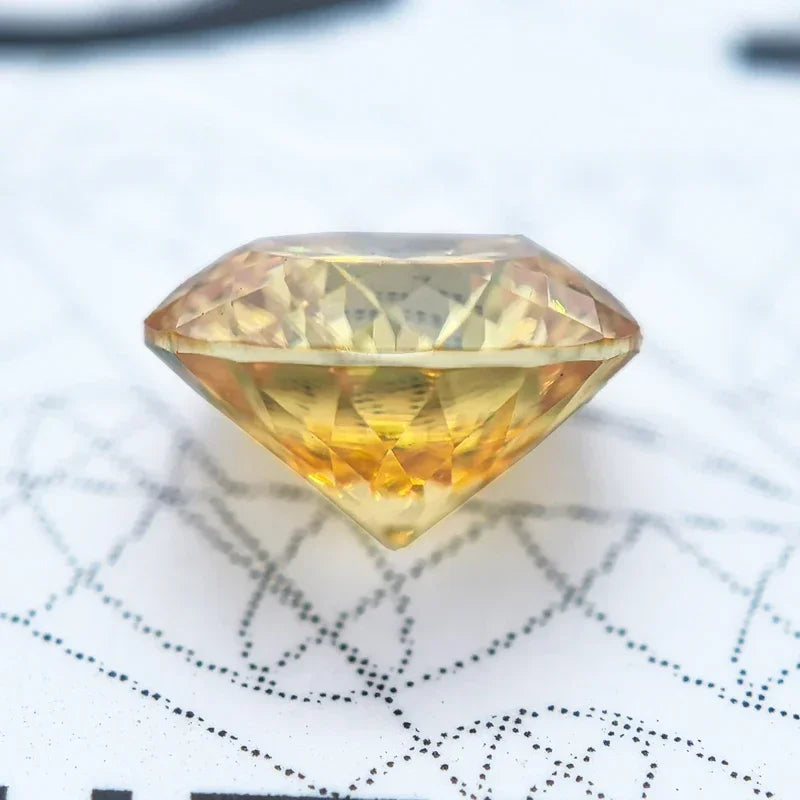 Wholesale Moissanite Stone Golden Yellow Color 100 Faceted Cut DIY Ring Necklace Earrings Main Materials Charms Gemstone Certifi