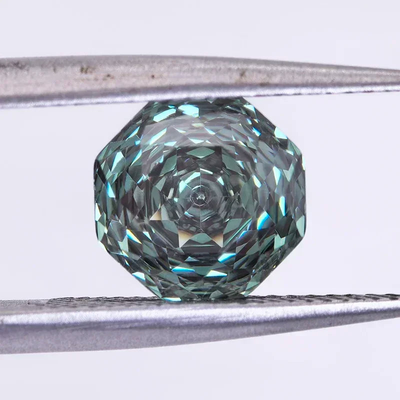 Cubic Zirconia Rose Cut Gradient Green Color Gemstone Bead for Diy Jewelry Making Material