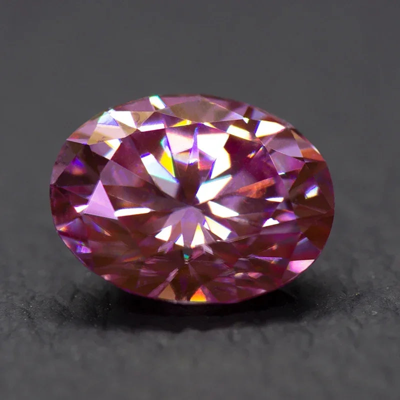 Moissanite Loose Stone Oval Cut Sakura Pink Color Lab Created Gemstone Jewelry Rings Earrings Making Comes with GRA Certificate