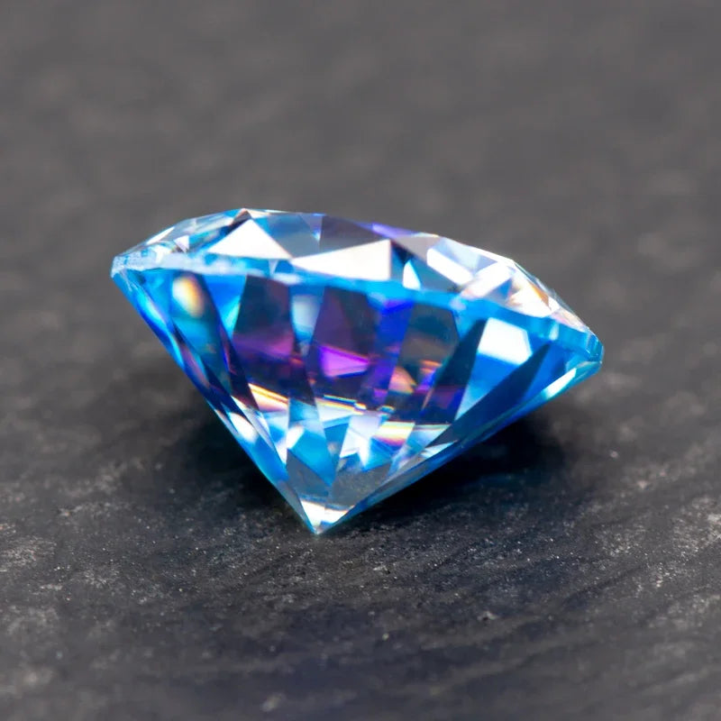Moissanite Ice Blue Color Round Cut Colored Gemstones Lab Created Loose Stone Used Jewelry Production with GRA Certificate