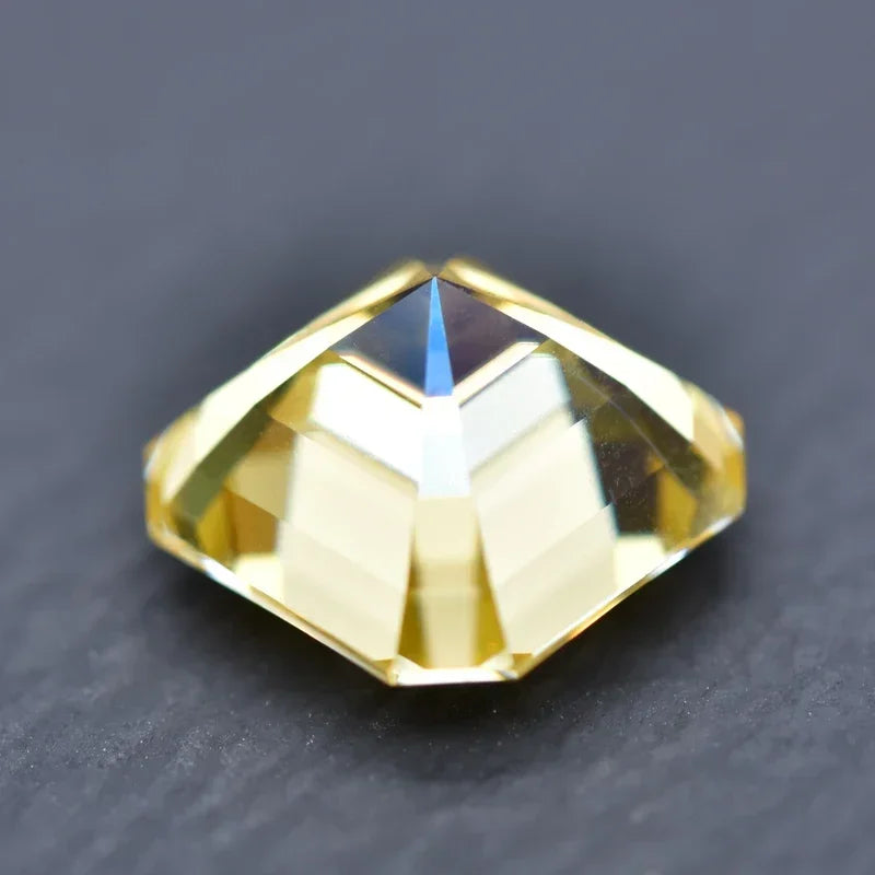 Wholesale Moissanite Stone Asscher Cut Lemon Yellow Color for Charms Jewelry Making DIY Ring Necklace Earrings Main Materials Ce