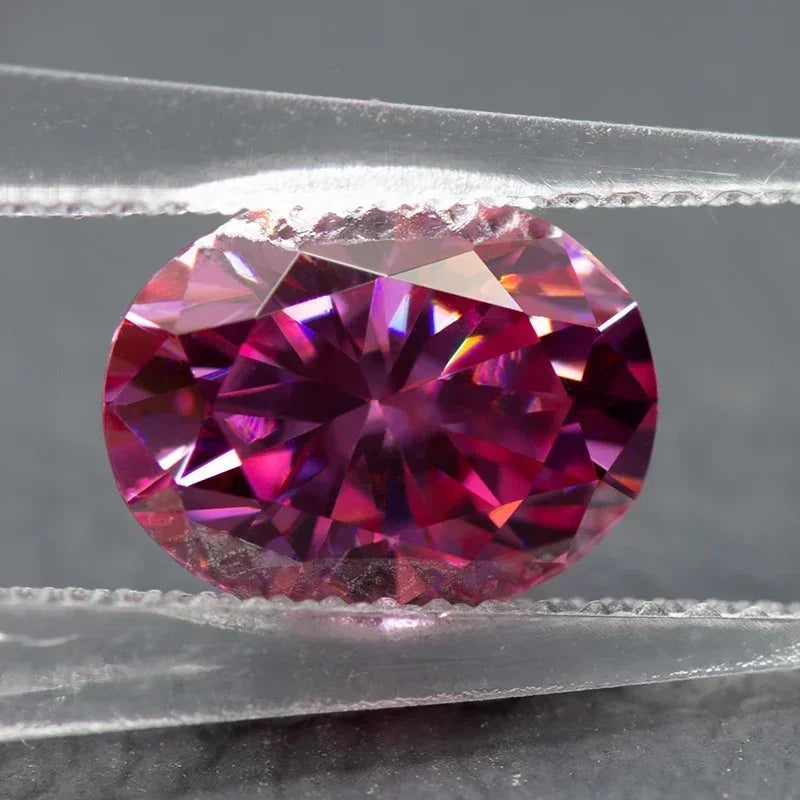 Moissanite Colored Stone Pink Color Oval Cut with GRA Report Lab Grown Gemstone for diy Jewelry Making Materials