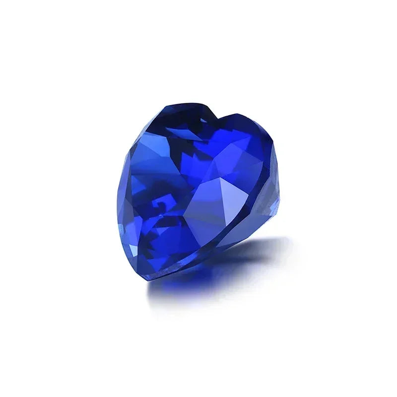Lab Grown Sapphire Royal Blue Color Heart Shape Charm Gemstones for Diy Jewelery Making Materials Selectable AGL Certificate
