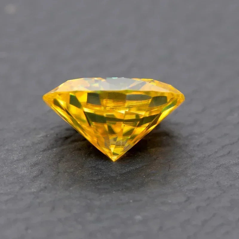 Moissanite Stone Oval Cut Golden Yellow Color Synthetic Lab Created Diamond Jewelry Making Materials Comes With GRA Certificate