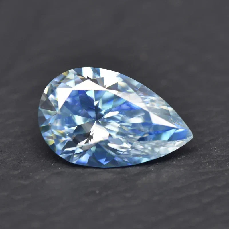 Moissanite Stone Ice Blue Color Pear Cut Lab Grown Diamond For Diy Jewelry Making Pass Diamond Tester With GRA Certificate