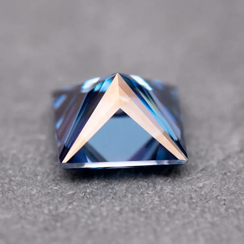 Moissanite Gemstone Princess Cut Sapphire blue color Lab Grown Diamond Advanced Jewelry Making Materials with GRA Certificate