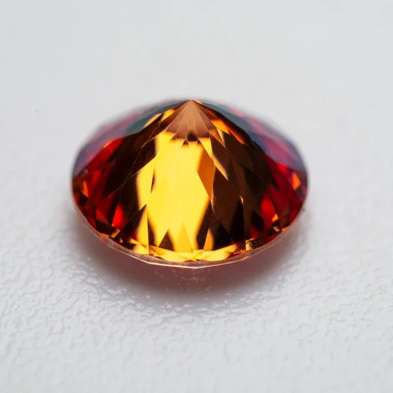 Wholesale Moissanite Stone Round Shape 100 Faceted Cut Garnet Color Charms Gemstone DIY Ring Necklace Earrings Main Materials wi