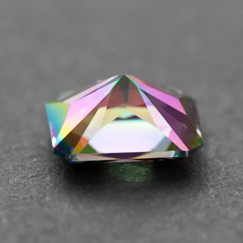 Moissanite Stone Radiant Cut Rainbow Green Color for Jewel Making DIY Ring Necklace Earrings Main Materials with GRA Certificate