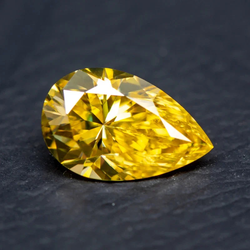 Moissanite Pear Cut Lemon Yellow Colored Pass Diamond Tester Diy Charms Advanced Jewelry Making Materials with GRA Report