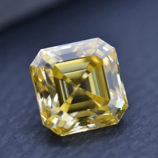 Wholesale Moissanite Stone Asscher Cut Lemon Yellow Color for Charms Jewelry Making DIY Ring Necklace Earrings Main Materials Ce