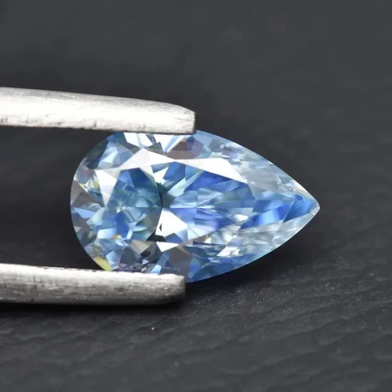 Moissanite Stone Ice Blue Color Pear Cut Lab Grown Diamond For Diy Jewelry Making Pass Diamond Tester With GRA Certificate