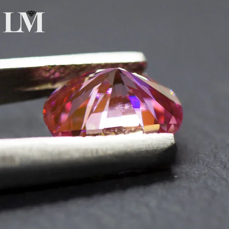 Moissanite Loose Stone Oval Cut Sakura Pink Color Lab Created Gemstone Jewelry Rings Earrings Making Comes with GRA Certificate