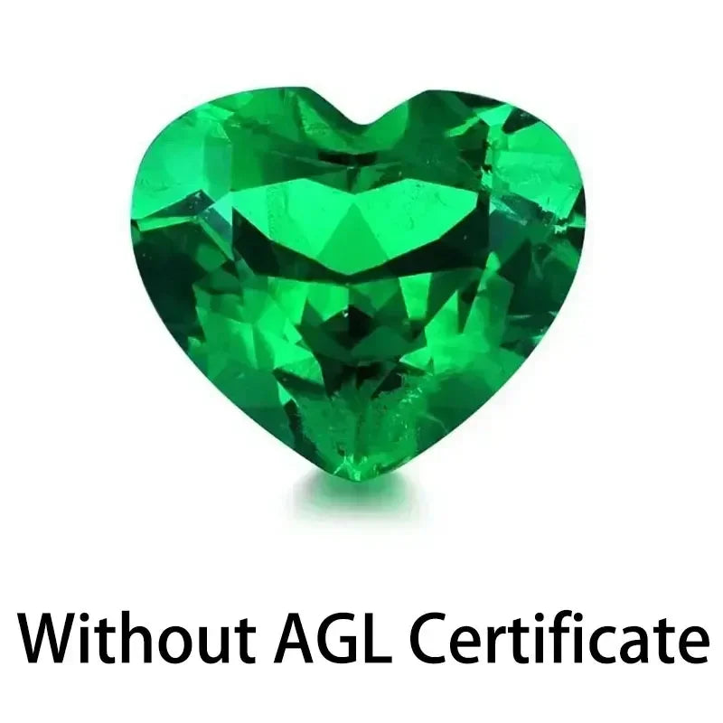 Lab Grown Colombia Emerald Green Color Heart Shape Gemstone for Diy Jewelry Earrings Making Material Selectable AGL Certificate