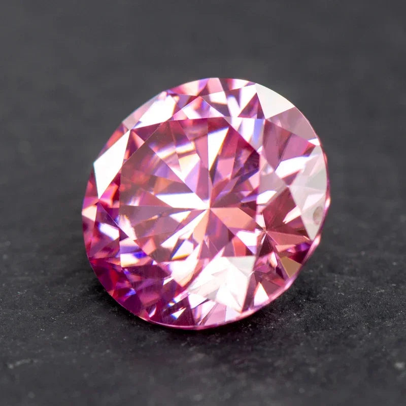 Moissanite Pink Color Round Shape 8 Hearts 8 Arrows Cutting VVS1 Loose Stone Wholesale Jewelry Making with GRA Certificate