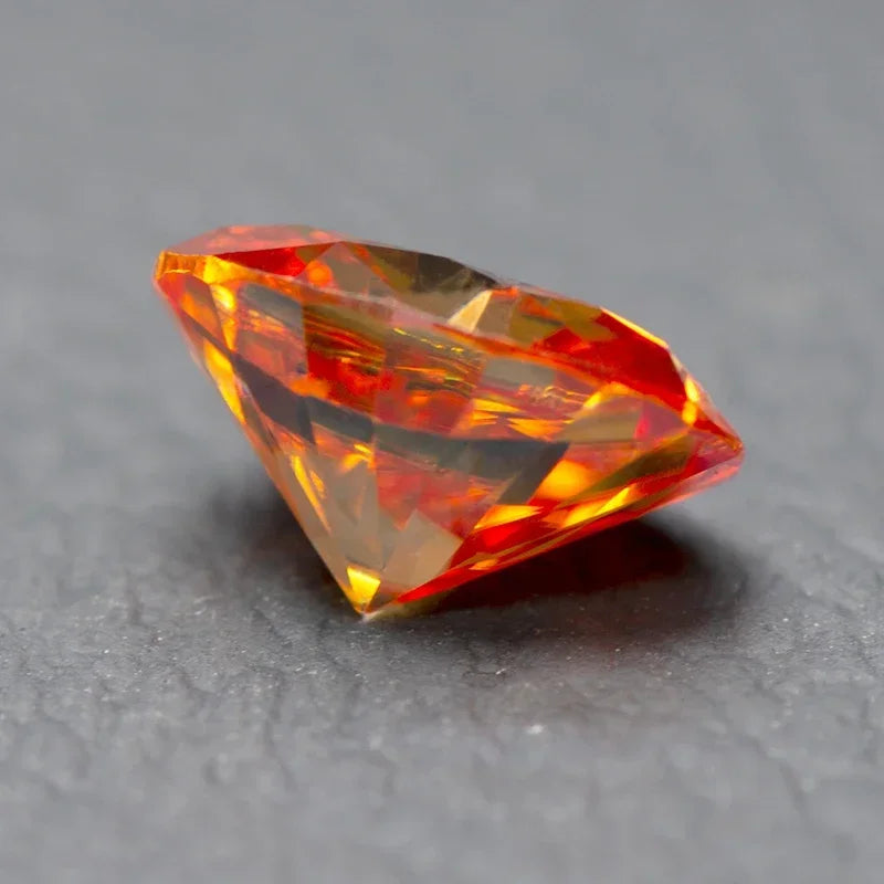 Moissanite Stone Oval Cut Orange Color Gemstone Lab Created Heat Diamond DIY Jewelry Rings Earrings Making with GRA Certificate
