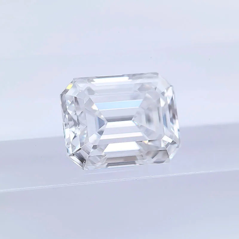 Wholesale Moissanite Stone Emerald Cut Super White D Color VVS1 DIY Chamrs Ring Shiny Necklace Earrings with Certificate