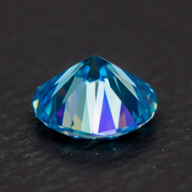 Moissanite Sea Blue Color Round Cut Wholesale Gemstones Lab Created Diamond Jewelry Making Materials with GRA Certificate