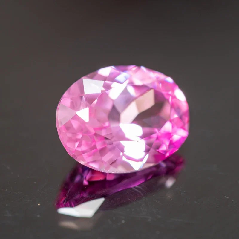 Lab Grown Sapphire Oval Shape Pink Color Extremely Shiny Quality Advanced Charms Jewelry Rings Earrings Making Certificate