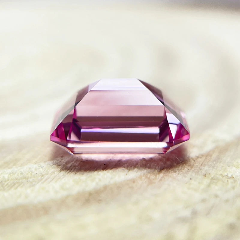 Lab Grown Sapphire Emerald Cut Pink Color  with Certificate for DIY Charms Jewelry Making Materials Factory Wholesale Price