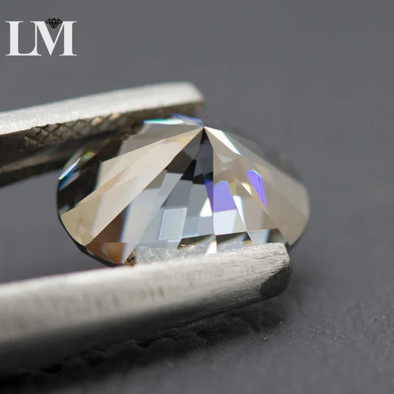 Moissanite Stone Oval Cut Gray Color Gemstone Synthetic Lab Created Heat Diamond DIY Jewelry Making Materials with GRA Report