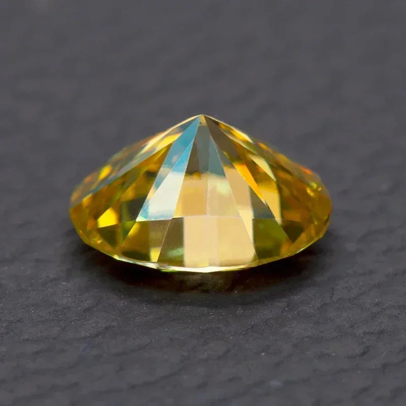 Moissanite Stone Oval Cut Golden Yellow Color Synthetic Lab Created Diamond Jewelry Making Materials Comes With GRA Certificate