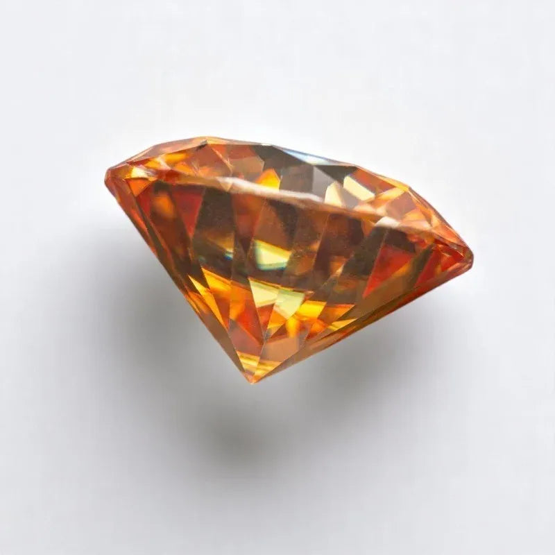 Moissanite Orange Colored Round Cut VVS1 Passed Diamond Tested Gemstone Loose Stone Jewelry Making Wholesale with GRA