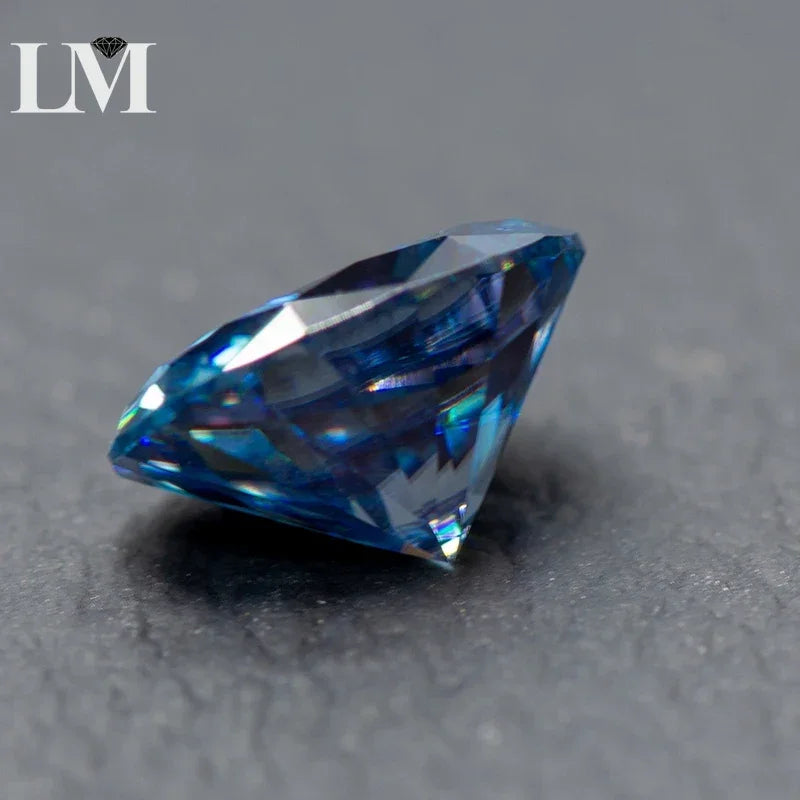 Moissanite Loose Stone Sapphire Blue Oval Cut Synthetic Lab Grown Diamond Gemstone Jewelry Making Materials with GRA Certificate