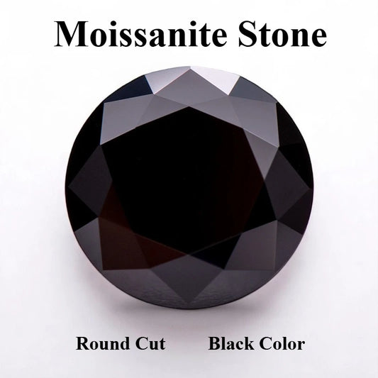 Wholesale Moissanite Stone Round Shape Primary Black Color DIY Charms Ring Necklace Earrings Main Materials Extremely Shiny Qual