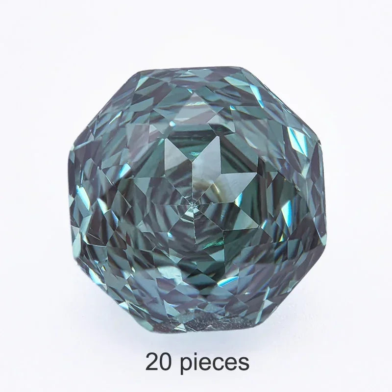 Cubic Zirconia Rose Cut Gradient Green Color Gemstone Bead for Diy Jewelry Making Material