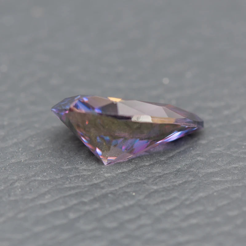 Moissanite Pear Cut Imperial Purple Colored Lab Diamond Lab Grown Gem Advanced Jewelry Making Materials with GRA Certificate