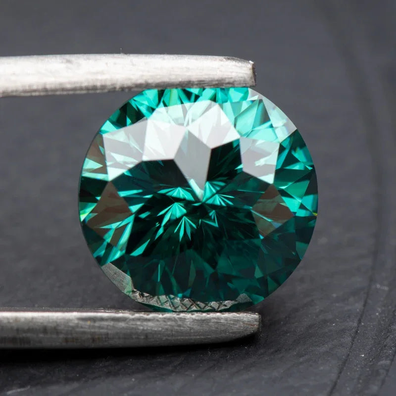 Moissanite Stones Emperor General Cut Round Shape Emerald Green Primary Colors with GRA Certificate Jewelry Making Materials