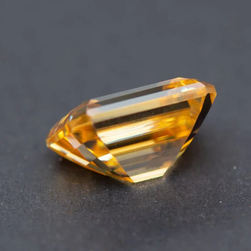 Moissanite Diamond Champagne Color Emerald Cut Lab Grown Gemstone  Charms Jewelry Rings Earrings Making with GRA Certificate
