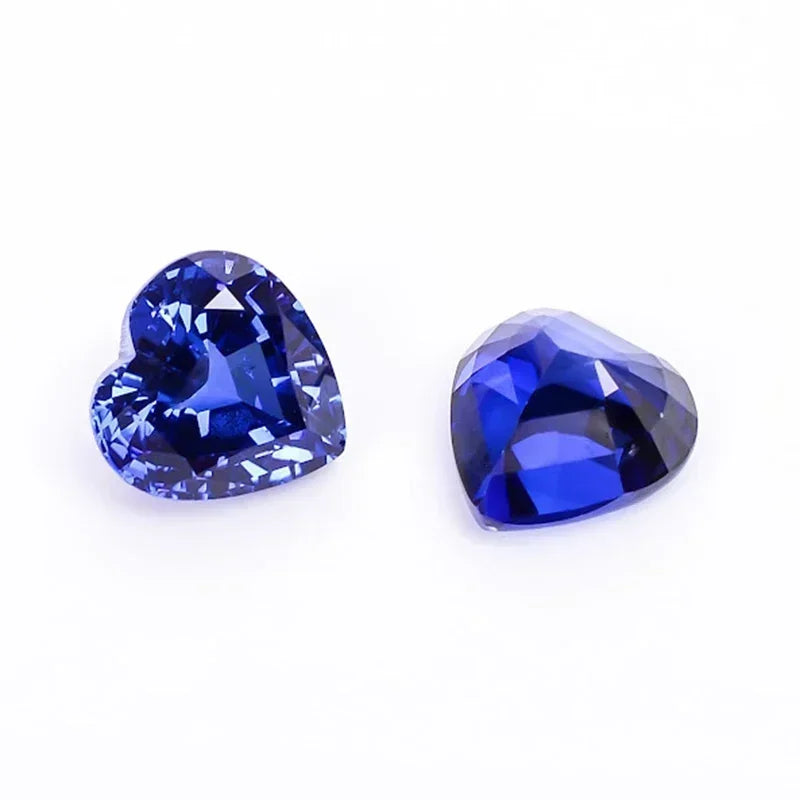 Lab Grown Sapphire Royal Blue Color Heart Shape Charm Gemstones for Diy Jewelery Making Materials Selectable AGL Certificate