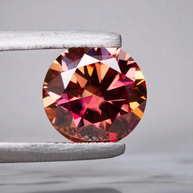 Moissanite Stone Watermelon Color Plum Blossom Cut Charms Gemstone DIY Ring Necklace Earrings Main Materials with Certificate