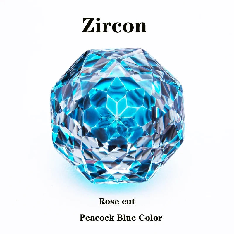 Wholesale Cubic Zirconia Rose Cut Peacock Blue Color DIY Ring Necklace Earrings Main Materials Charms Gemstone Factory Wholesale
