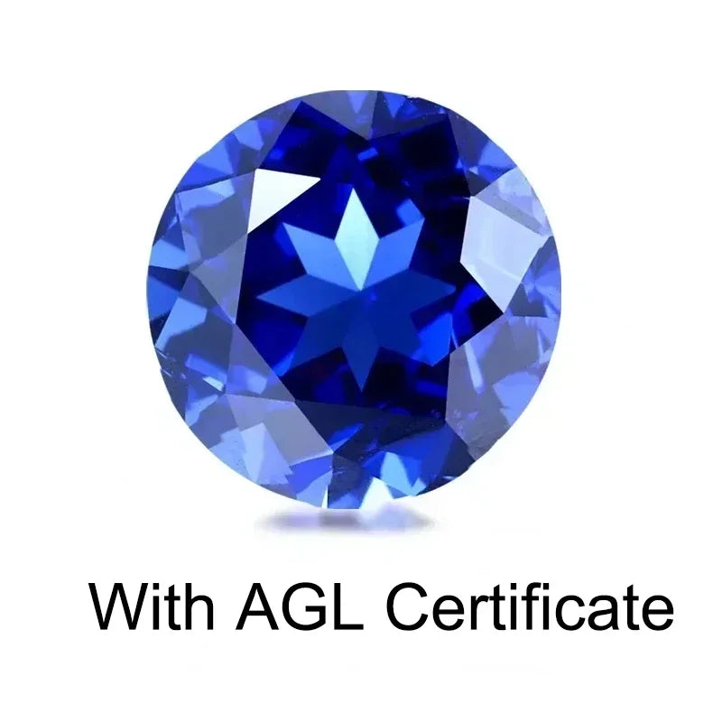 Lab Grown Sapphire Round Shape Royal Blue Color Gemstone for Advanced Jewelry Making Material Selectable AGL Certificate lab grown sapphire lab grown sapphire