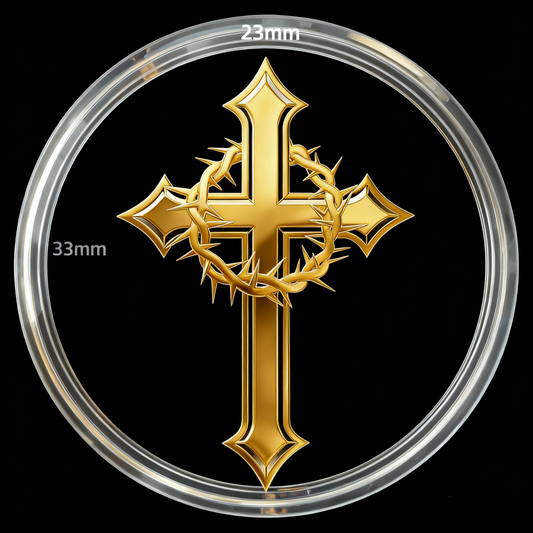 Gold phone sticker cross