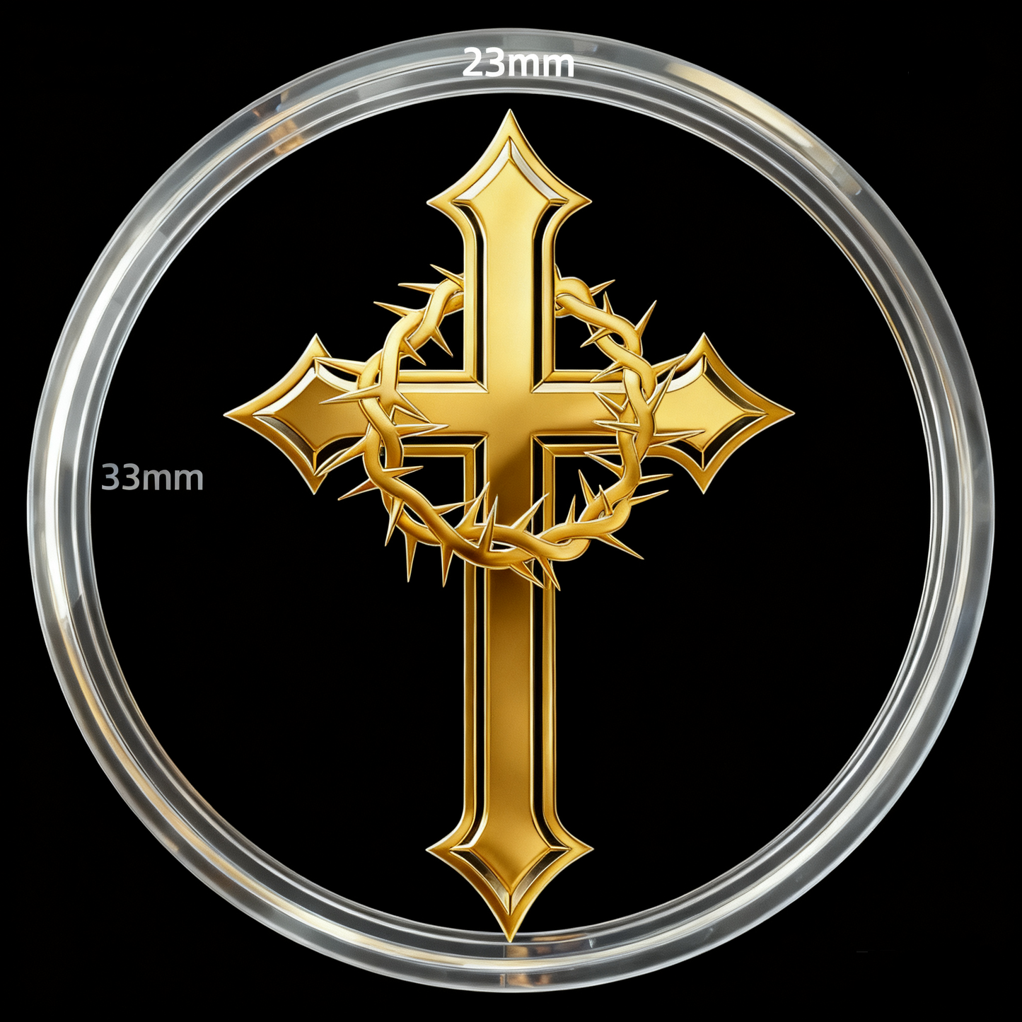 Gold phone sticker cross