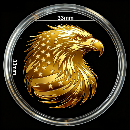 Gold phone sticker bald eagle