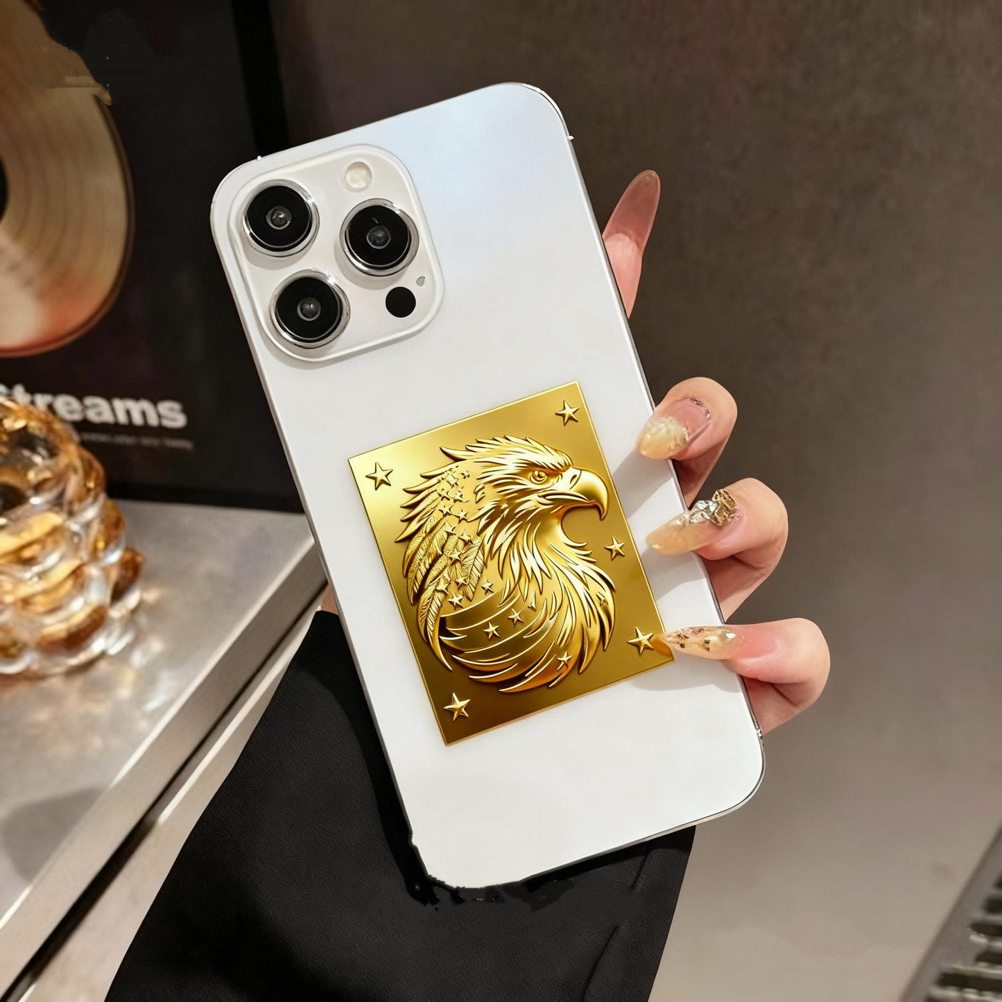 Gold phone sticker