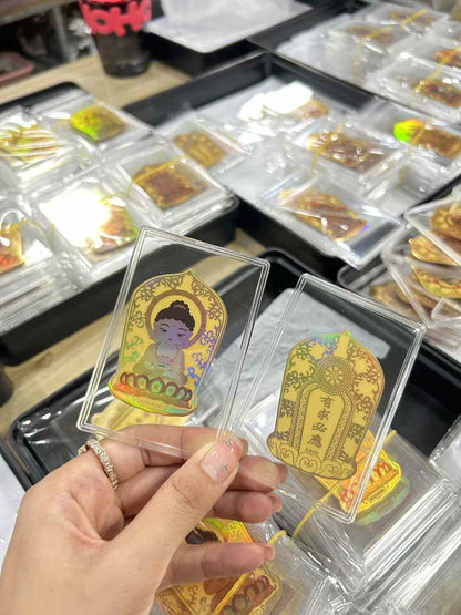 Gold phone sticker with Mahasthamaprapta Bodhisattva [Guardian of the Horse]