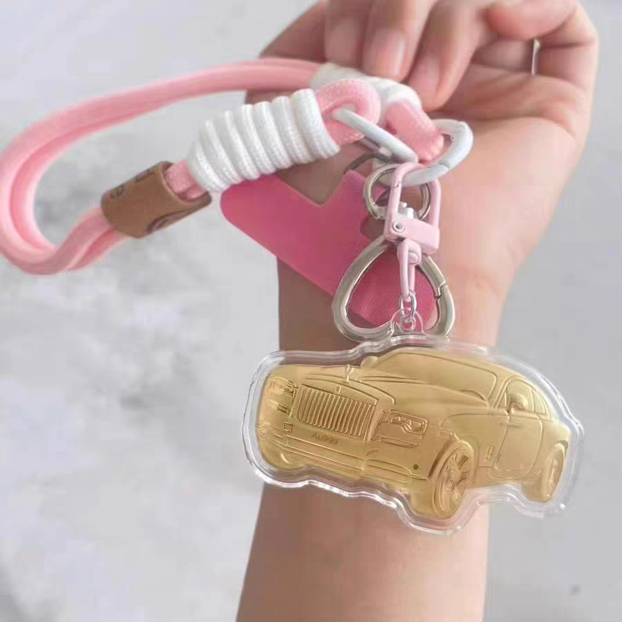 Car, house, money, gold mobile phone stickers, bag keychains, pure gold pendants, birthday gifts, gifts for girls, souvenirs