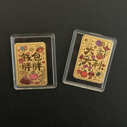 Gold phone sticker colorful wallet fat