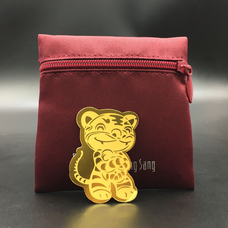 Gold phone sticker with the Chinese Zodiac Tige