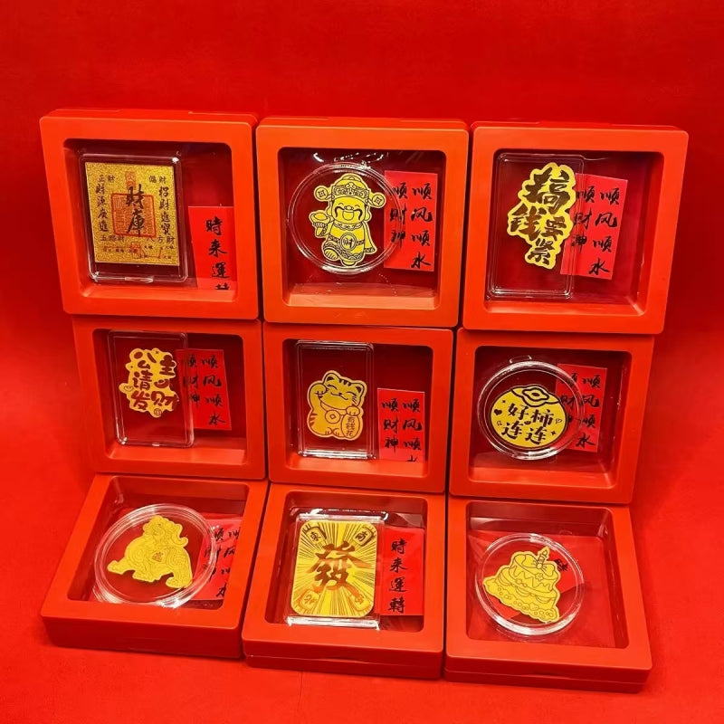 Gold 999 pure gold 2mg mobile phone sticker, a gift of the God of Wealth for getting rich