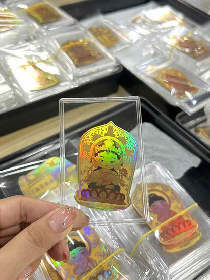 Gold phone sticker with Mahasthamaprapta Bodhisattva [Guardian of the Horse]